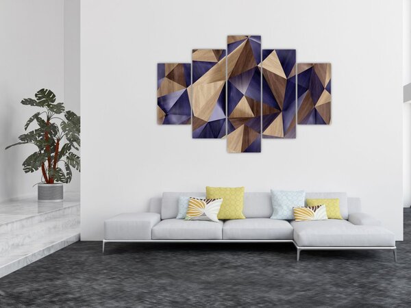 Slika - 3D leseni trikotniki (150x105 cm)