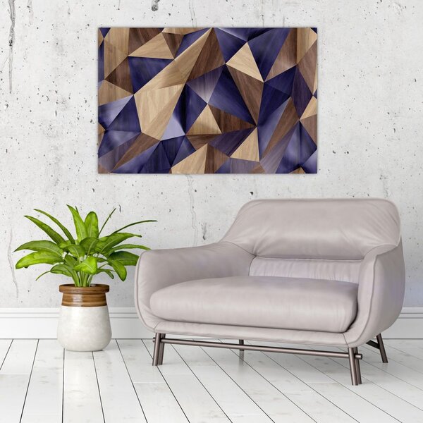 Slika - 3D leseni trikotniki (90x60 cm)
