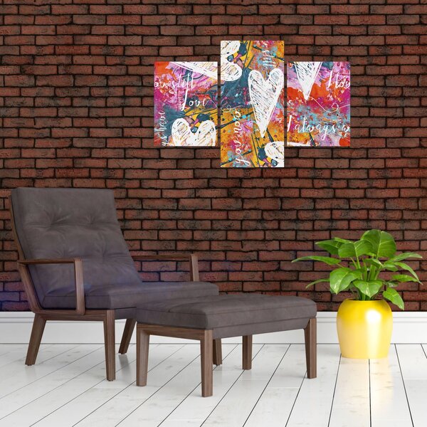 Slika - Srce na abstraktnem ozadju (90x60 cm)