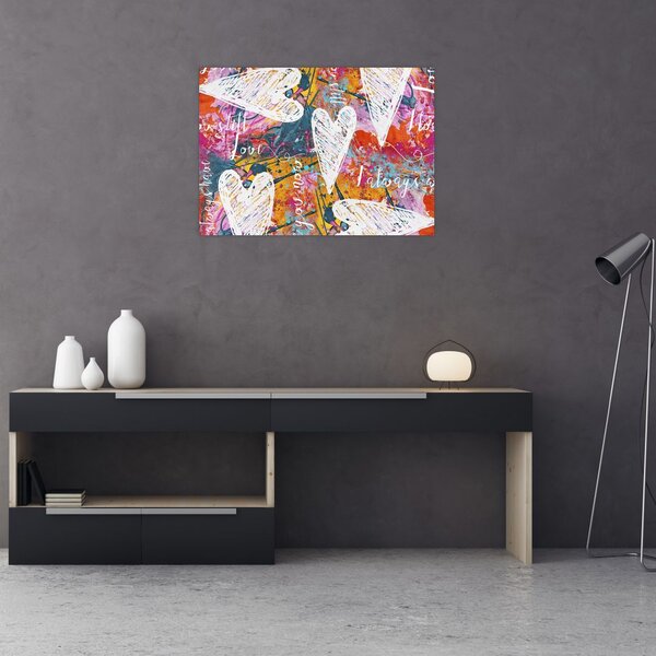 Slika - Srce na abstraktnem ozadju (70x50 cm)