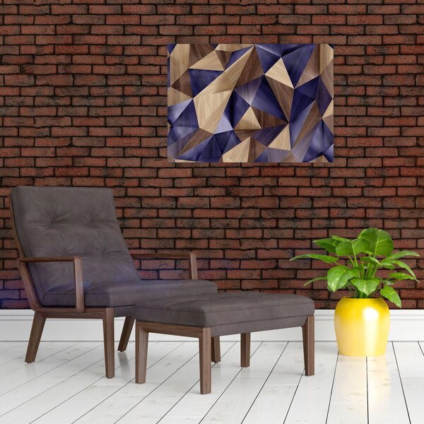 Slika - 3D leseni trikotniki (70x50 cm)