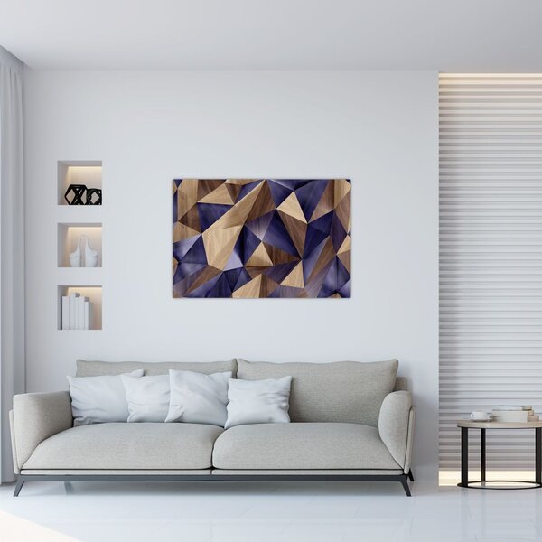 Slika - 3D leseni trikotniki (90x60 cm)