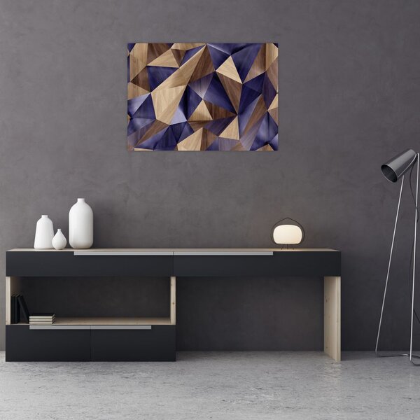 Slika - 3D leseni trikotniki (70x50 cm)