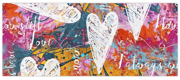 Slika - Srce na abstraktnem ozadju (120x50 cm)