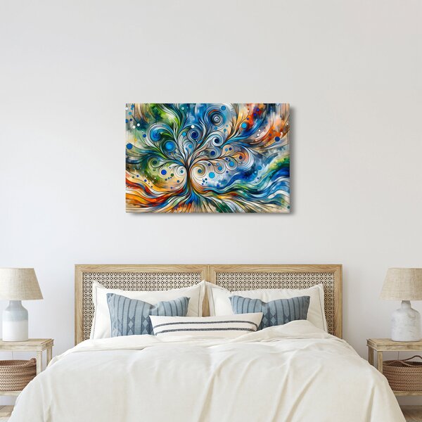 Slika – Šareno energetsko drvo (90x60 cm)
