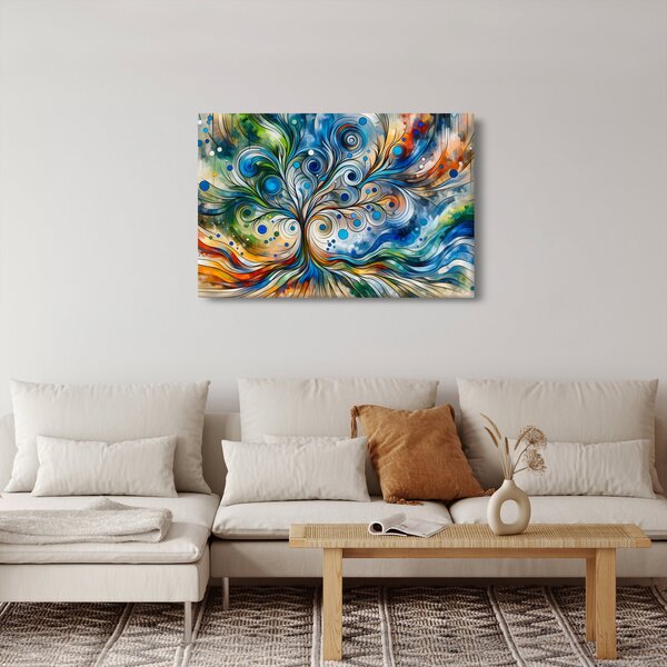Slika – Šareno energetsko drvo (90x60 cm)