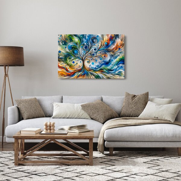 Slika – Šareno energetsko drvo (90x60 cm)