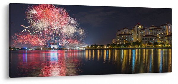 Slika vatrometa u Singapuru (120x50 cm)