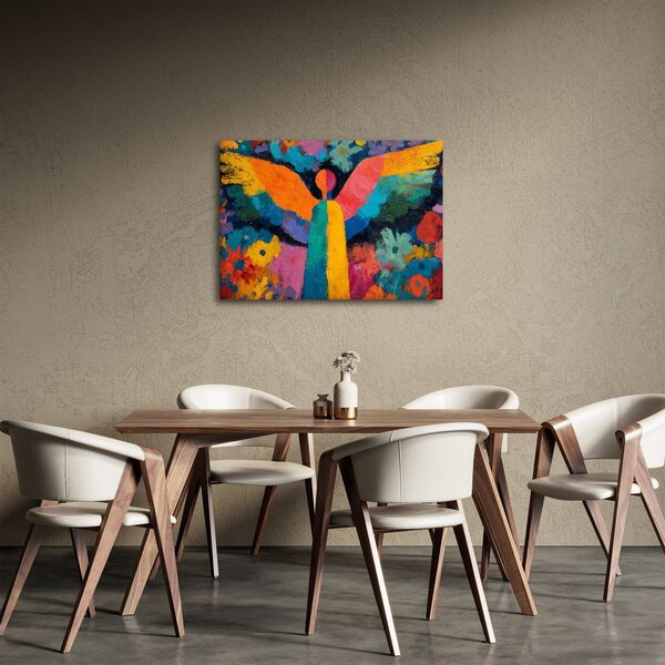 Slika - Apstraktni anđeo s cvijećem (70x50 cm)