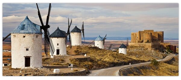 Slika - Mlini na veter Consuegra, Španija (120x50 cm)