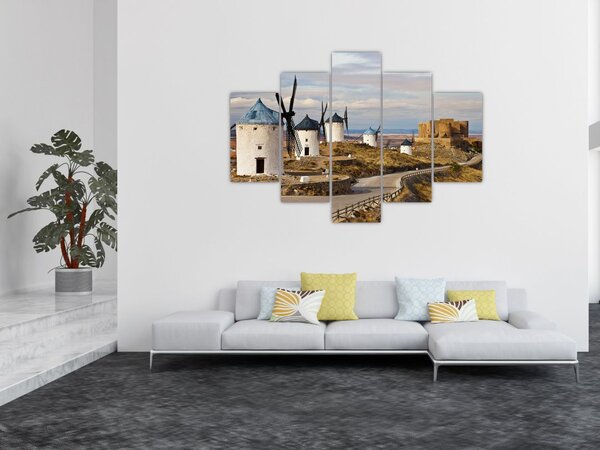 Slika - Mlini na veter Consuegra, Španija (150x105 cm)