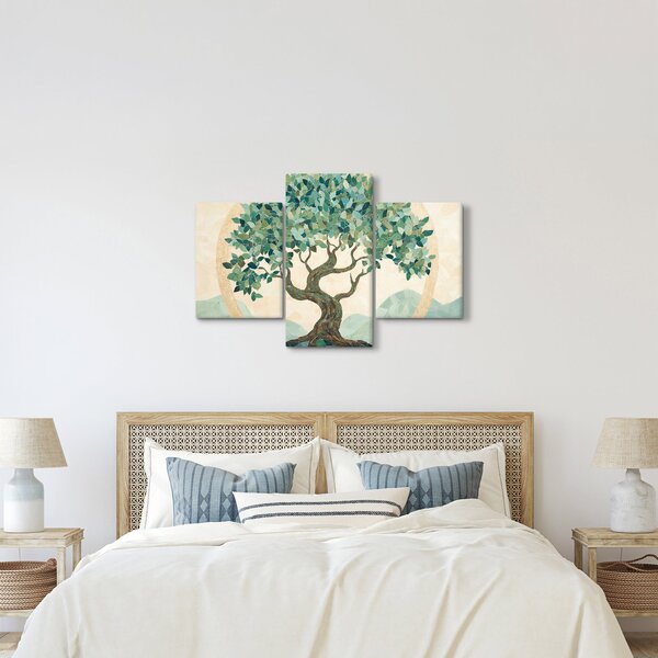 Slika – Elegantna mozaika s drvetom (90x60 cm)