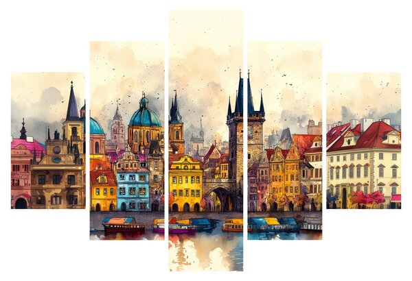 Slika - Jesen u oslikanom gradu (150x105 cm)