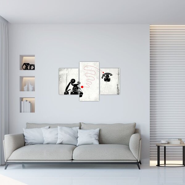 Slika - Telefonska risba v slogu Banksyja (90x60 cm)