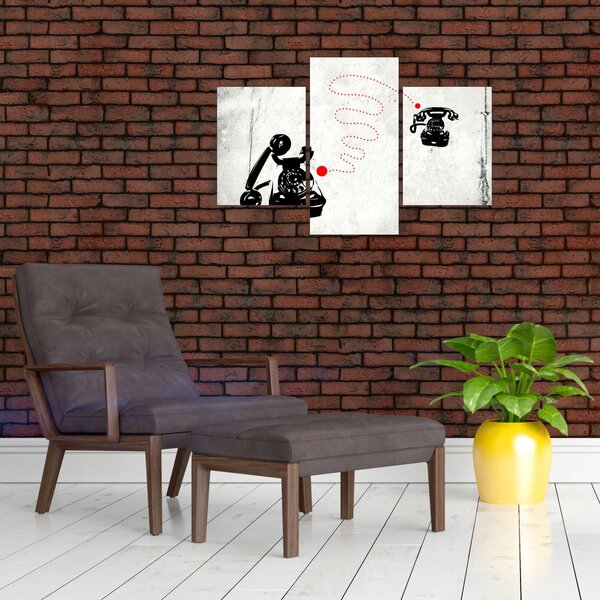 Slika - Telefonska risba v slogu Banksyja (90x60 cm)