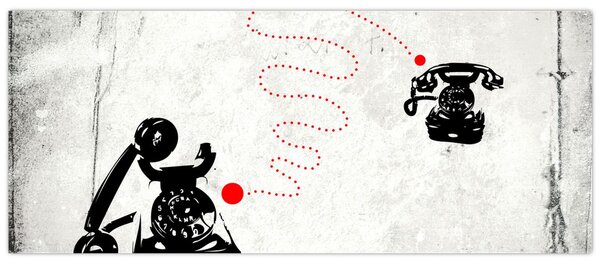 Slika - Telefonska risba v slogu Banksyja (120x50 cm)
