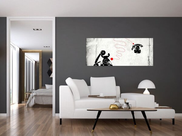 Slika - Telefonska risba v slogu Banksyja (120x50 cm)