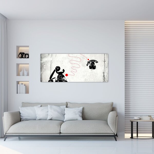 Slika - Telefonska risba v slogu Banksyja (120x50 cm)