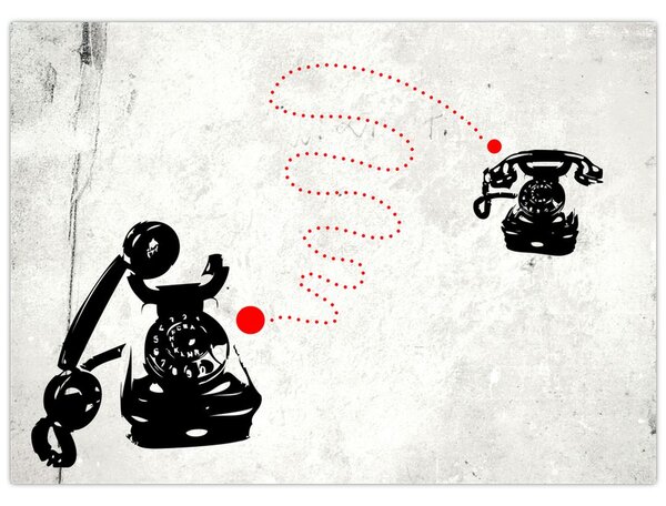 Slika - Telefonska risba v slogu Banksyja (70x50 cm)