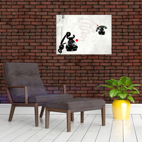 Slika - Telefonska risba v slogu Banksyja (70x50 cm)