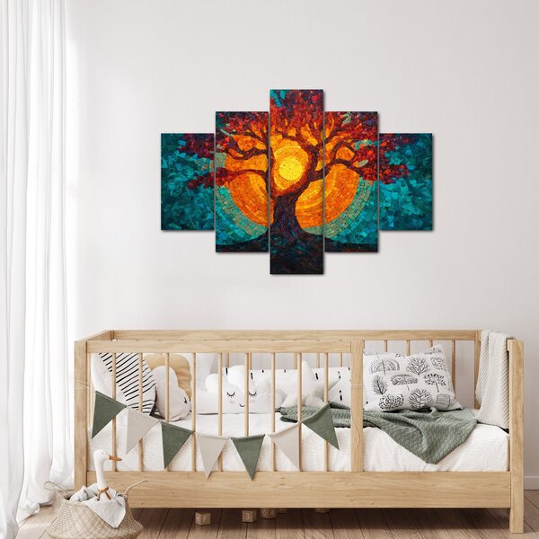 Slika - Stablo života i sunce u mozaiku (150x105 cm)