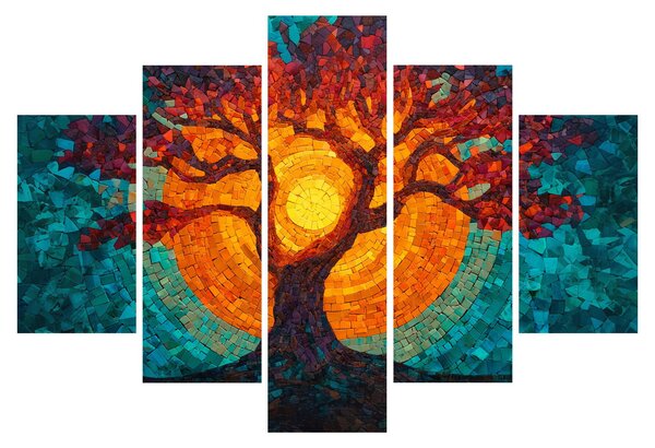 Slika - Stablo života i sunce u mozaiku (150x105 cm)