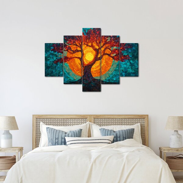 Slika - Stablo života i sunce u mozaiku (150x105 cm)