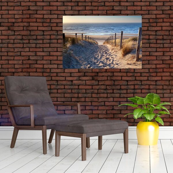 Slika - Cesta do plaže ob Severnem morju, Nizozemska (90x60 cm)