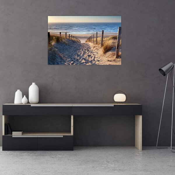 Slika - Cesta do plaže ob Severnem morju, Nizozemska (90x60 cm)
