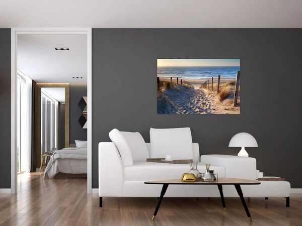 Slika - Cesta do plaže ob Severnem morju, Nizozemska (90x60 cm)