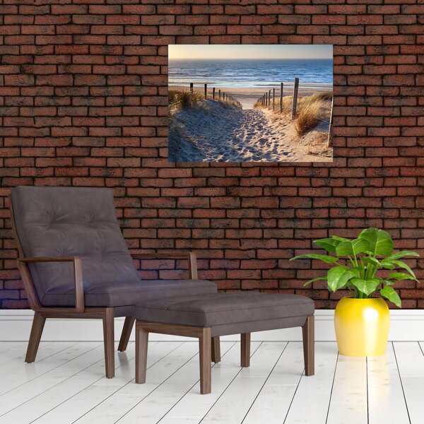 Slika - Cesta do plaže ob Severnem morju, Nizozemska (70x50 cm)