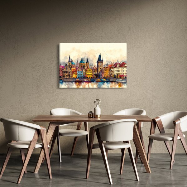 Slika - Jesen u oslikanom gradu (90x60 cm)