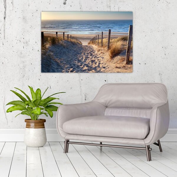 Slika - Cesta do plaže ob Severnem morju, Nizozemska (90x60 cm)