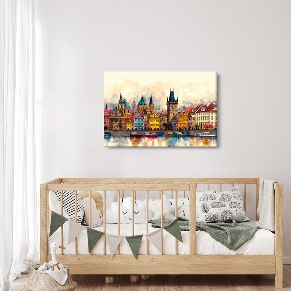 Slika - Jesen u oslikanom gradu (90x60 cm)