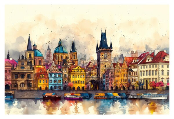 Slika - Jesen u oslikanom gradu (90x60 cm)