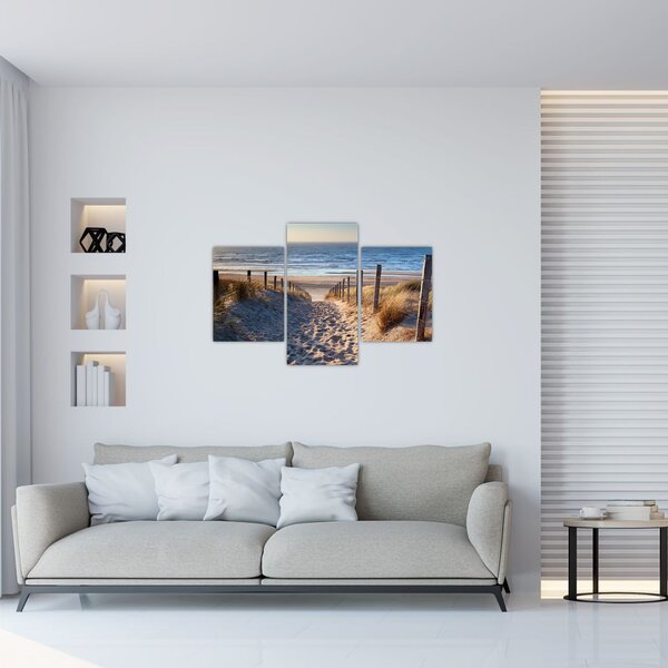 Slika - Cesta do plaže ob Severnem morju, Nizozemska (90x60 cm)