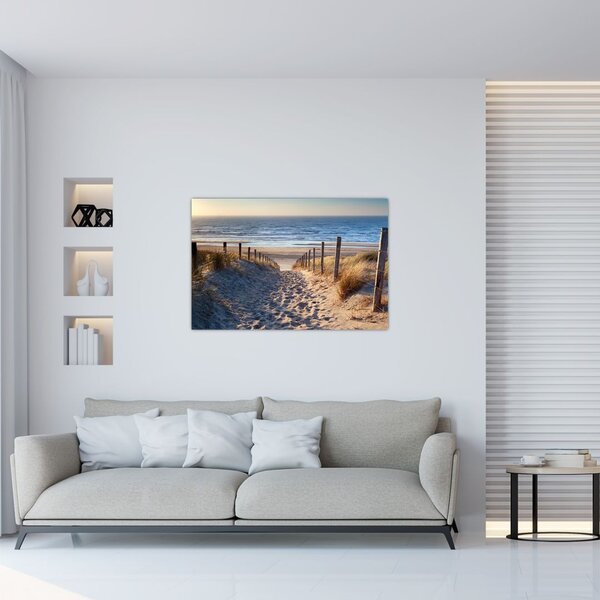 Slika - Cesta do plaže ob Severnem morju, Nizozemska (90x60 cm)