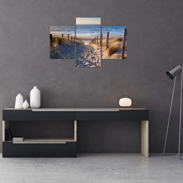 Slika - Cesta do plaže ob Severnem morju, Nizozemska (90x60 cm)