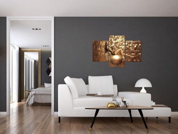 Podoba ženske v zlati sobi (90x60 cm)