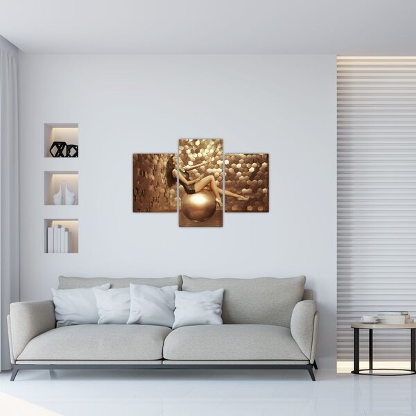 Podoba ženske v zlati sobi (90x60 cm)