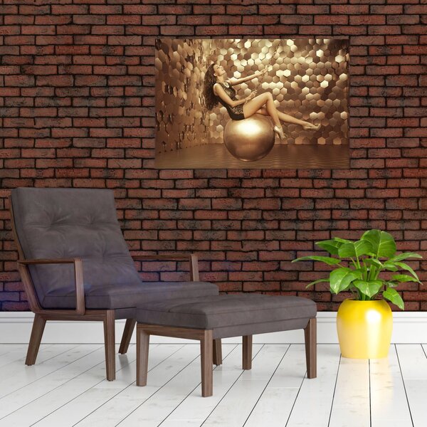 Podoba ženske v zlati sobi (90x60 cm)