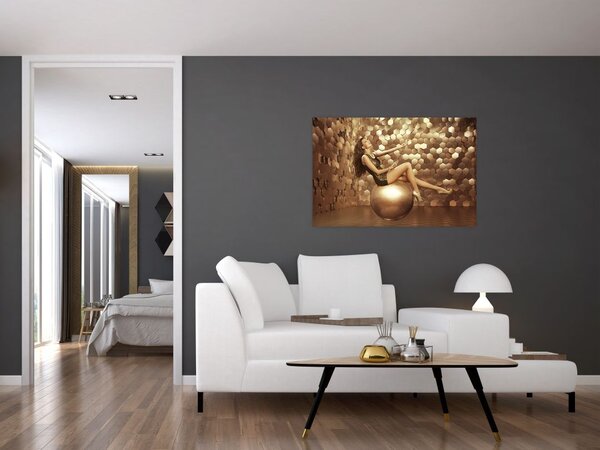 Podoba ženske v zlati sobi (90x60 cm)