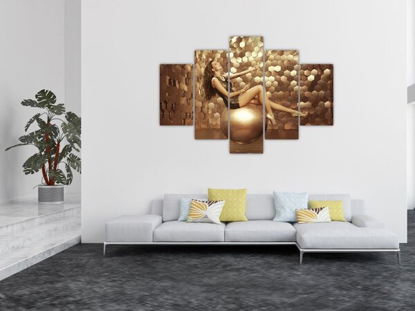 Podoba ženske v zlati sobi (150x105 cm)
