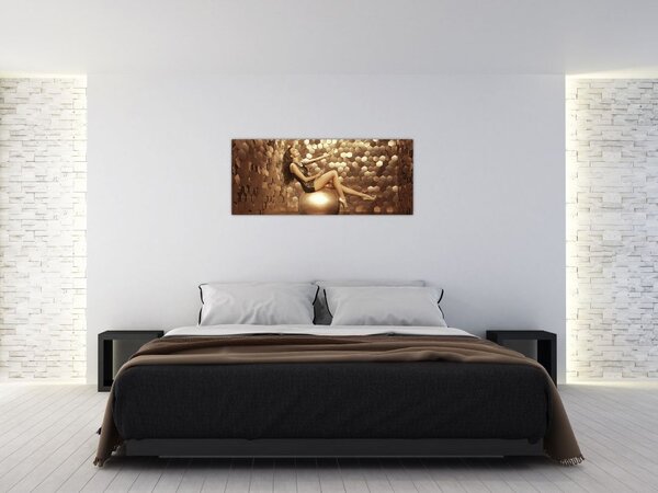 Podoba ženske v zlati sobi (120x50 cm)