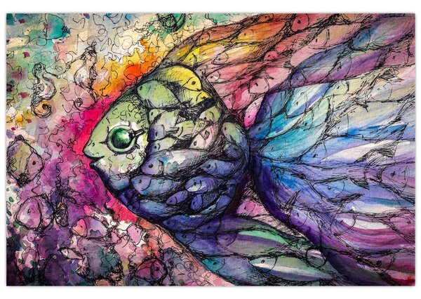 Slika - Pisane ribe (90x60 cm)