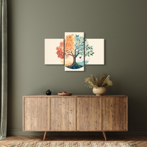 Slika – Dvostruko drvo s leptirima (90x60 cm)