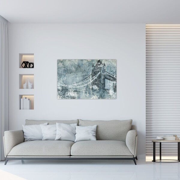 Slika - Tower Bridge v hladnih tonih (90x60 cm)