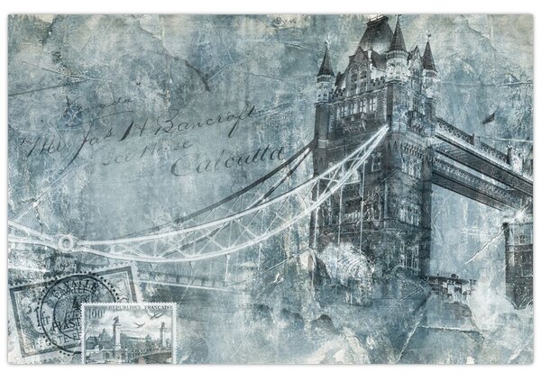 Slika - Tower Bridge v hladnih tonih (90x60 cm)