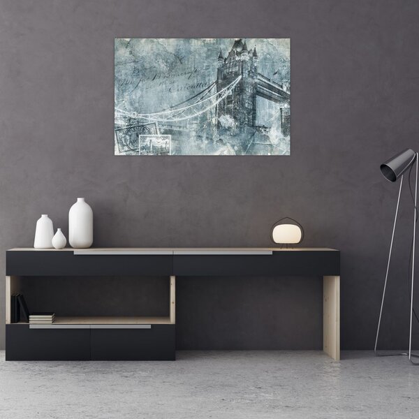 Slika - Tower Bridge v hladnih tonih (90x60 cm)