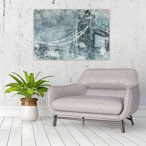 Slika - Tower Bridge v hladnih tonih (90x60 cm)